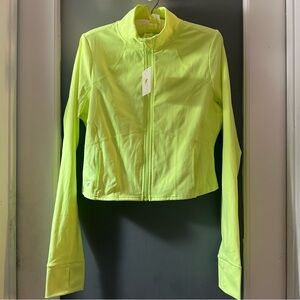 NWT Fabletics Neon Spark -Perfect Storm cropped train jacket
